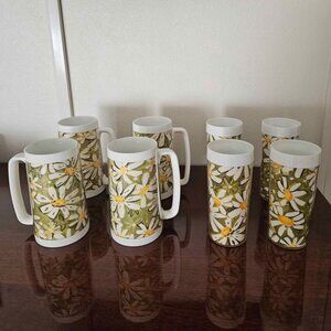 (8) MCM Vintage Insulated Cups by Thermo Serve/West Bend